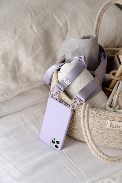 IPHONE 12 MINI - CROSSBODY PHONE CASE BUNDLE - LILAC - WIDE STRAP