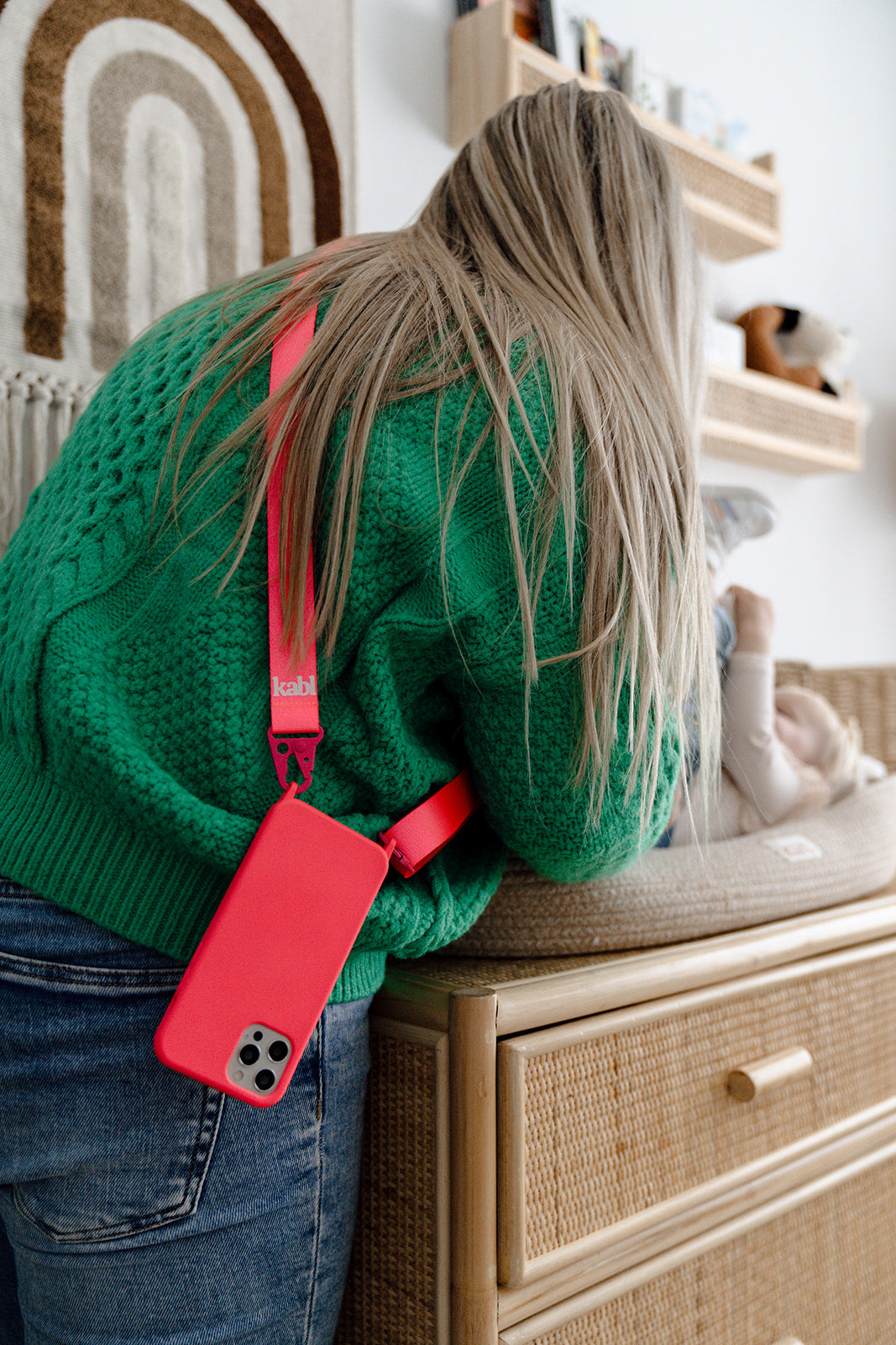 IPHONE - CROSSBODY PHONE CASE BUNDLE - NEON PINK - WIDE STRAP