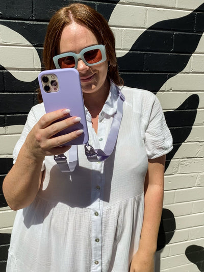 IPHONE 12 MINI - CROSSBODY PHONE CASE BUNDLE - LILAC - WIDE STRAP