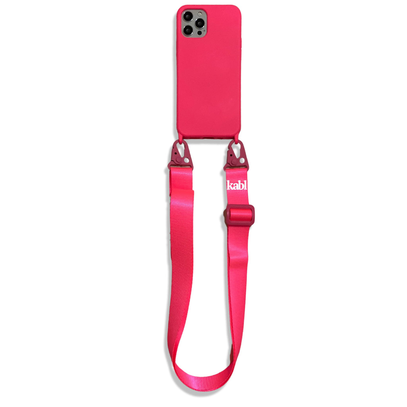 IPHONE - CROSSBODY PHONE CASE BUNDLE - NEON PINK - WIDE STRAP