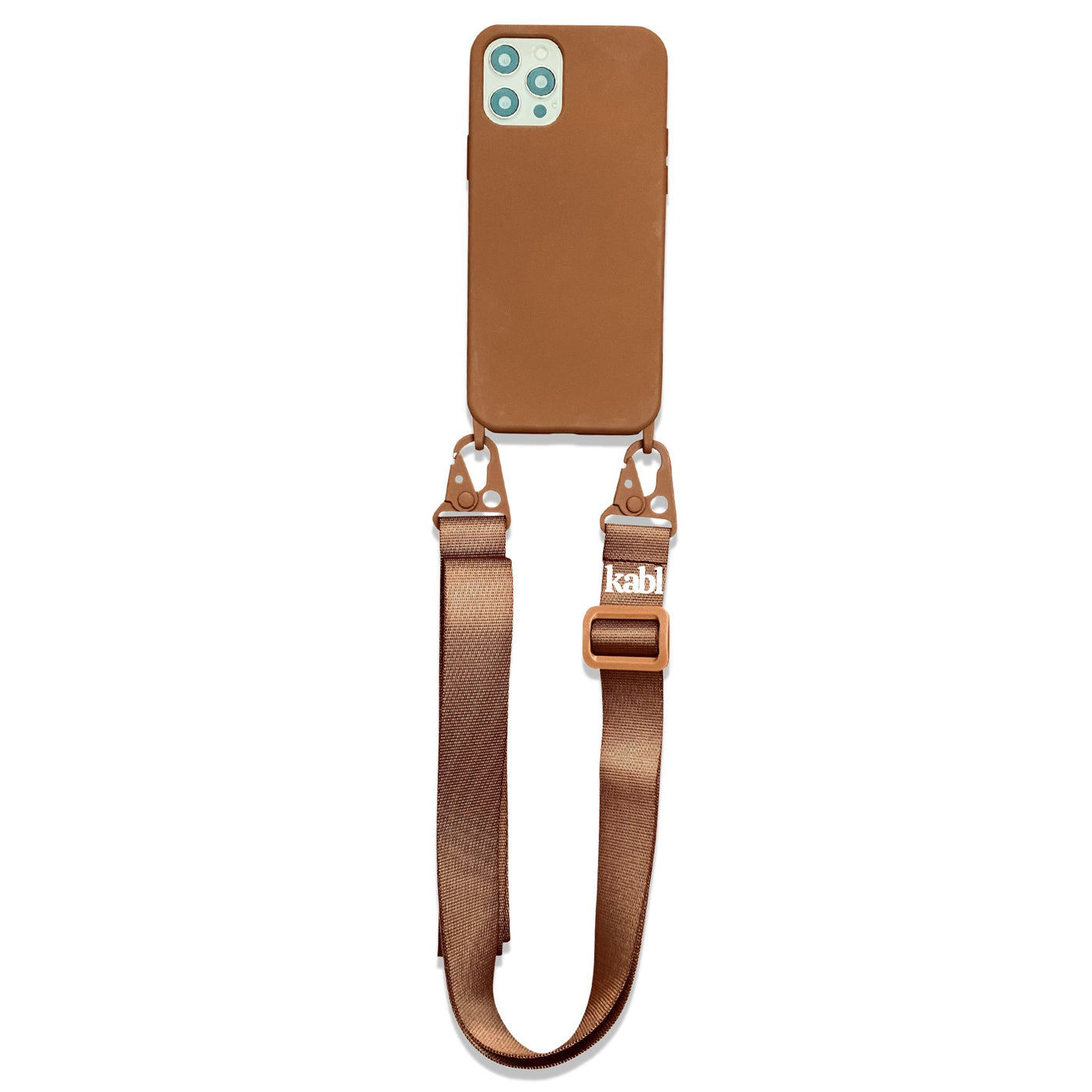 IPHONE - CROSSBODY PHONE CASE BUNDLE - CARAMEL - WIDE STRAP